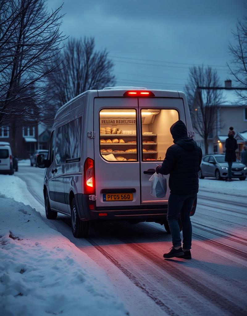Delivery van carrying pharmaceuticals on a Norwegian pharmacy route