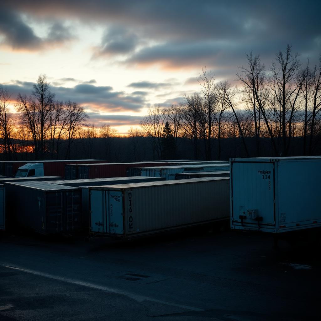 Refrigerated reefer trailers parked in a logistics yard